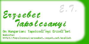 erzsebet tapolcsanyi business card